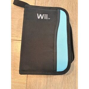 Nintendo Wii Official Black Blue Game Disc Storage Case Holder Bag